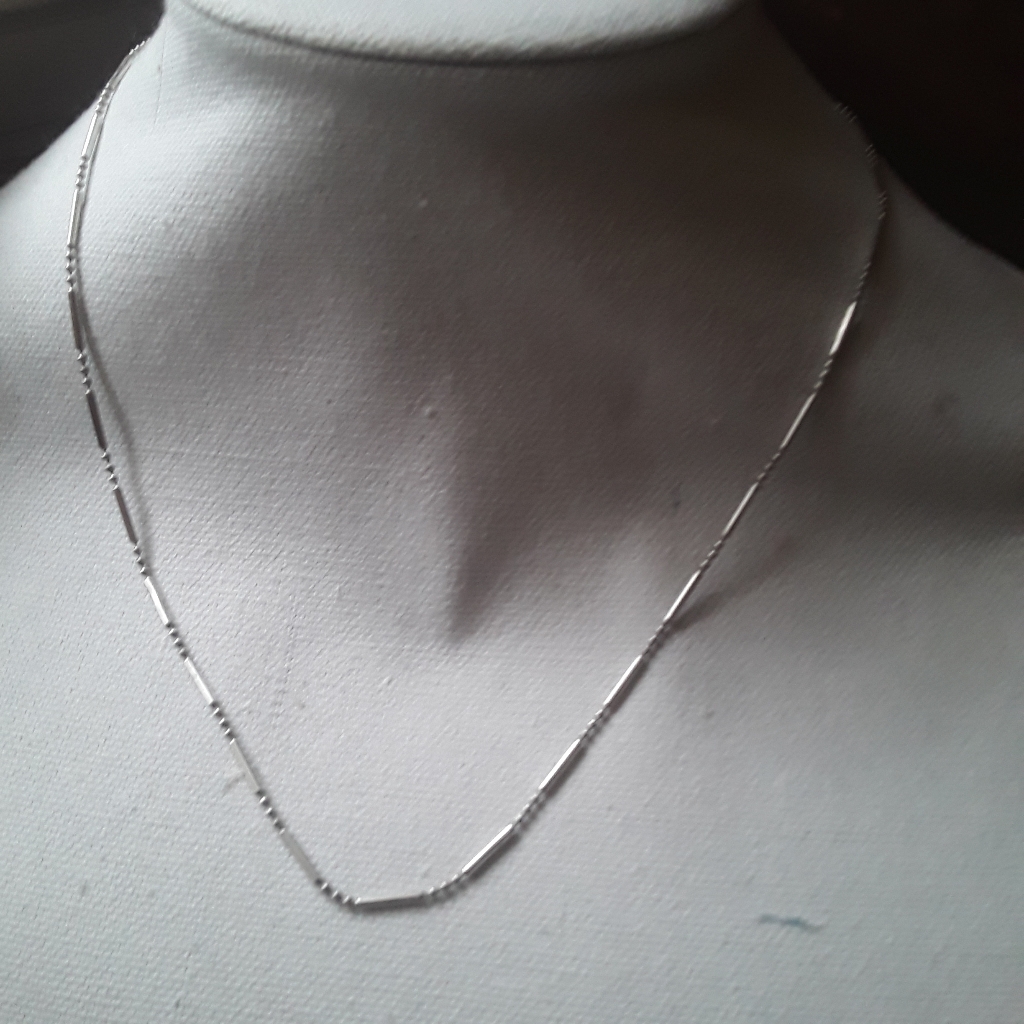 Italian Sterling Silver Necklace Link And Beads